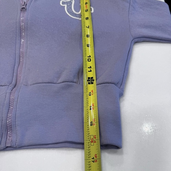 TRUE RELIGION Brand Jeans Women’s ZIP CROP HOODIE Lavender SIZE S (4) - Picture 6 of 10